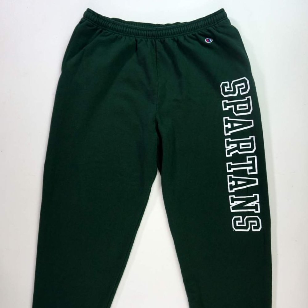 Men's Michigan State Spartans Champion Champion Eco Fleece Sweatpants XXL Green - Picture 2 of 8